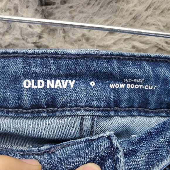 Old Navy Jeans Womens 0 Blue Mid-Rise Wow Boot-Cut Denim Stretch - Picture 2 of 11